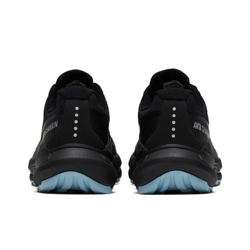 Anta Anti Slip Wear Resistant Low Top Running Shoes Men's Black Blue-3