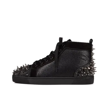 CL LUBOTING Lou Pik Pik Strass Stylish Skateboarding Shoes Men's Black