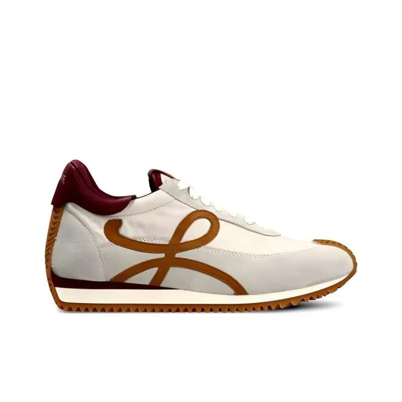 LOEWE Slip Resistant Low Top Sports Casual Shoes Women's White Gray Brown-1