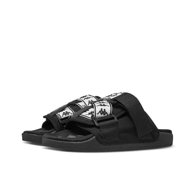 Kappa Slide Slippers Unisex Black/White-1