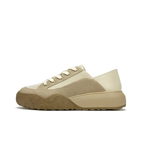 TOOMANYSHOES Skateboard Shoes Women's Low-Top Khaki