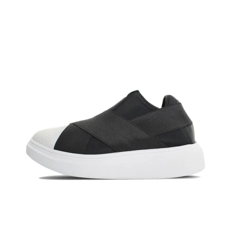 FESSURA Low-Top Skateboard Shoes Unisex Black White-0