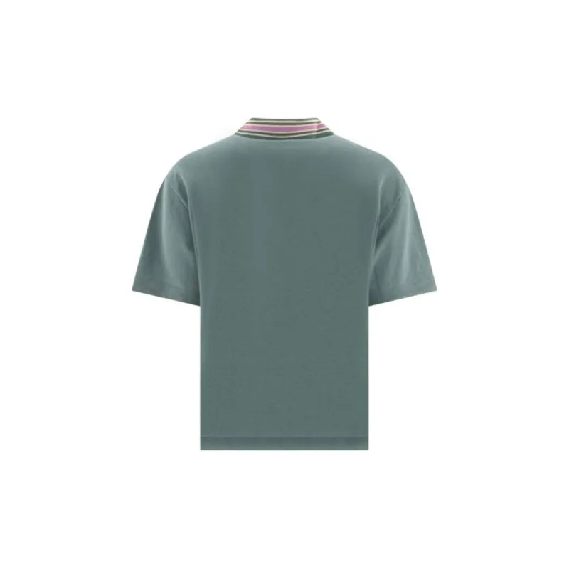 Kapital Striped Collar Half zip Polo Shirt-1