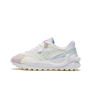 LINING Casual Shoes Women's Low Top Standard White/First Lotus Pink/Light Ancient Yellow
