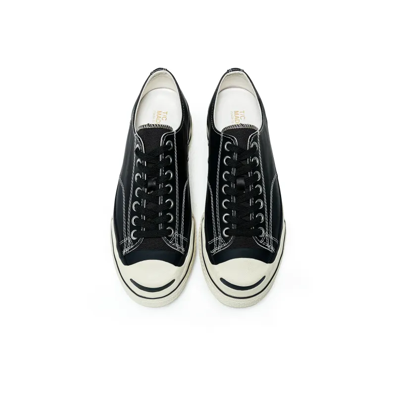 TC Tcmade017 Low-Top Cow Leather Canvas Shoes Unisex Black-2
