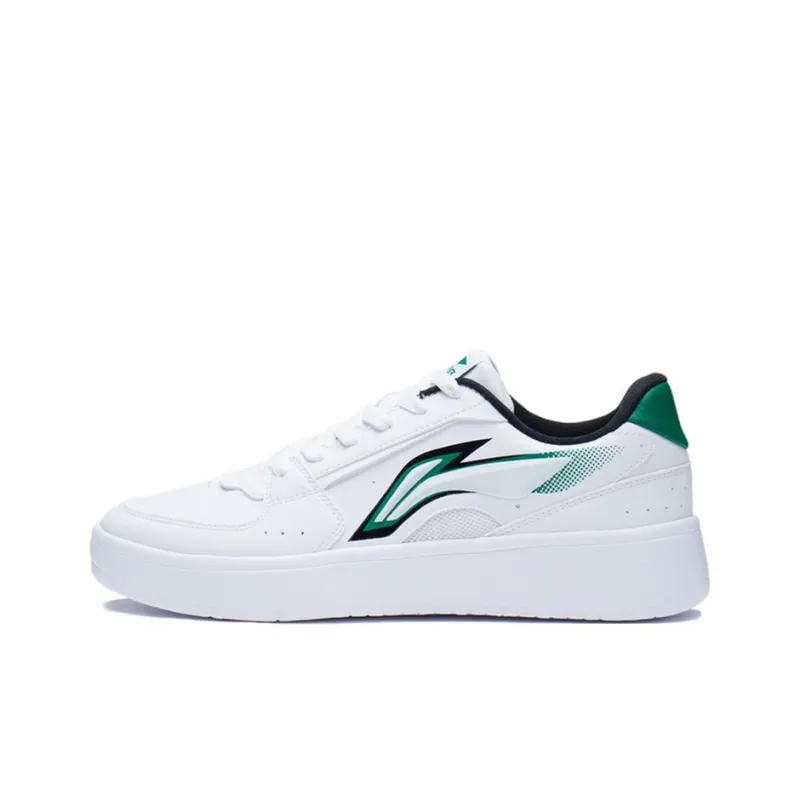 LiNing Xinghe Galaxy Slip Resistant, Abrasion Resistant, Lightweight Low Top Skateboard Shoes Men's White Green-0