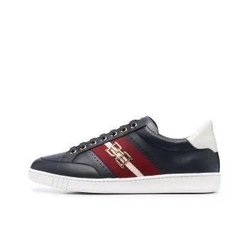 BALLY Winton Low-Top Stylish Skateboarding Shoes Men's Black White Red