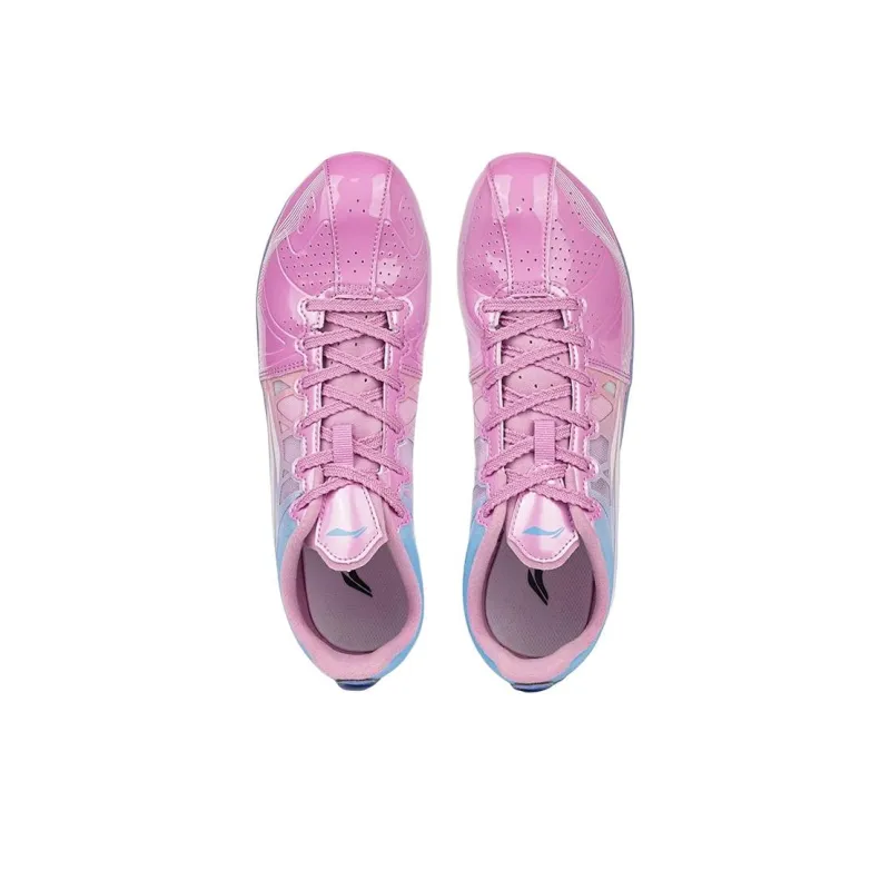 LiNing Cushioned Slip Resistant Abrasion Resistant Low Top Training Running Shoes Unisex Blue Pink-1
