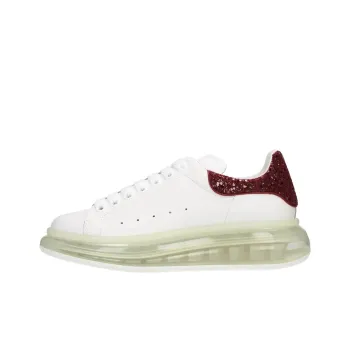 Alexander McQueen Clear Sole Oversized Sneaker 'White Burgundy Sequins' Women's