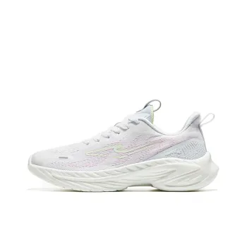 Erke Cushioning Anti Slip And Wear Resistant Low Top Running Shoes Women's White Pink