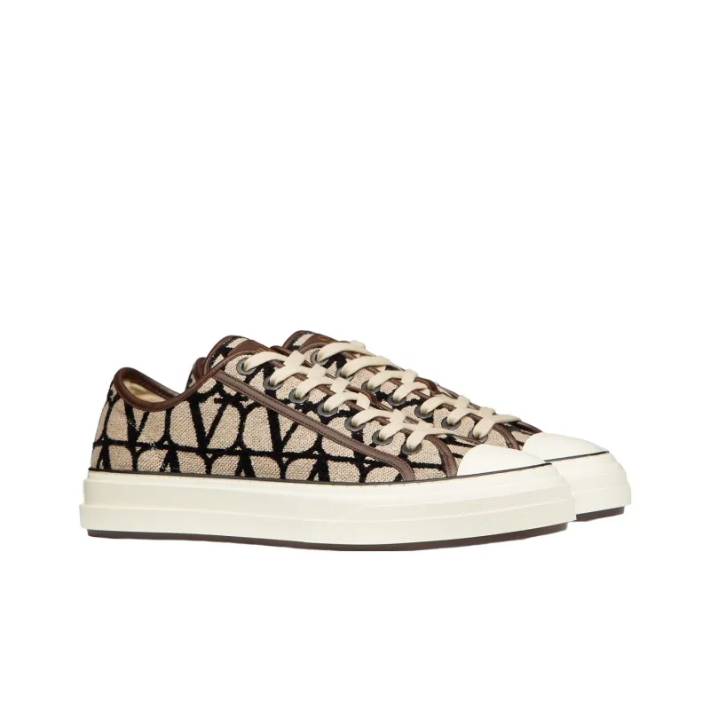 Valentino TOTALOOP Low Top Stylish Skateboarding Shoes Men's Beige Black-2