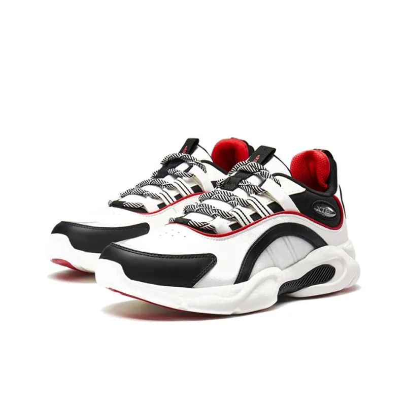 XTEP Cushioning, Wear Resistant Low Top Sports Casual Shoes Men's White Black Multicolor-1
