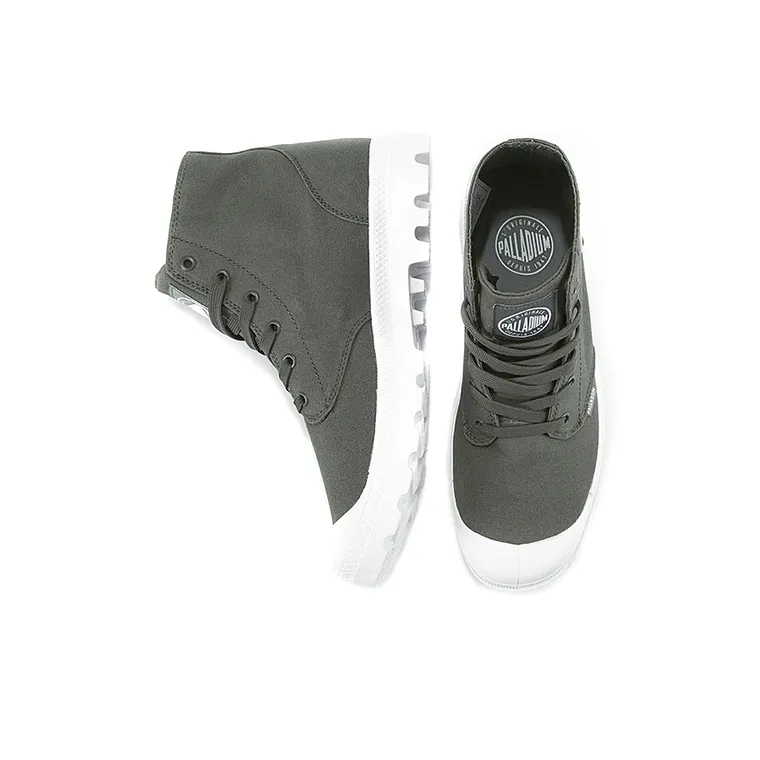Palladium Blanc Hi Durable Breathable High-Top Canvas Shoes Men's Gray White-3