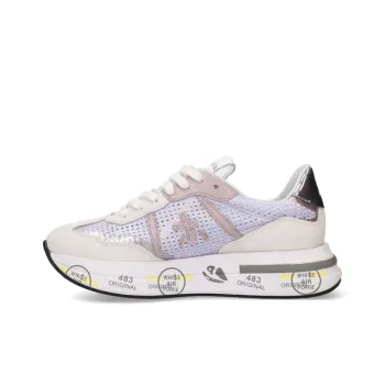 PREMIATA Cushioning Breathable Low-Top Casual Shoes Women's Gray White Pink