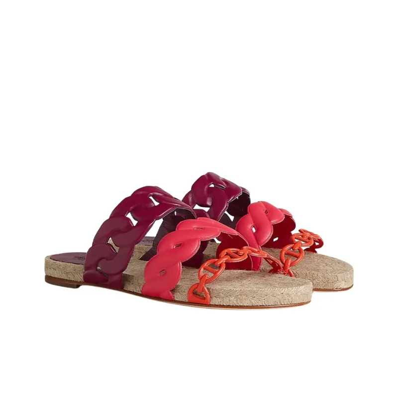 HERMES Gwen Stylish Sandals Women's Pink Purple Orange-2