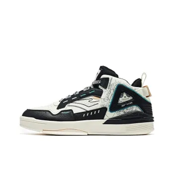 Erke Non slip Lightweight High Top Skateboard Shoes Men's Black White