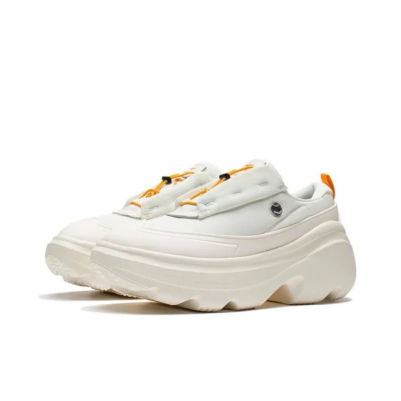 LiNing Cream Puff Cushioning, Slip Resistant, Abrasion Resistant, Height Increasing Low Top Casual Shoes Women's Ecru-2