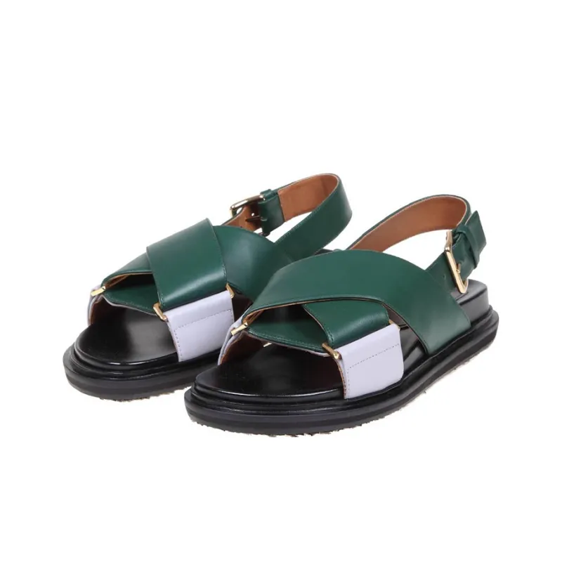 MARNI Fussbett One Strap Sandals Women's Green-2
