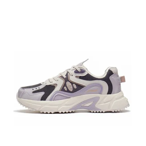 LINING Running Shoes Women's Low-Top Soft Gray Purple/Dark Purple Gray