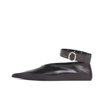 JIL SANDER Crystal-embellished Leather Ballerina Shoes