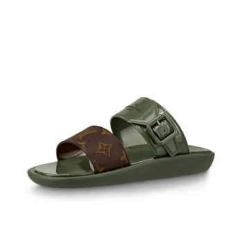 LOUIS VUITTON Slide Slippers Women's Army Green