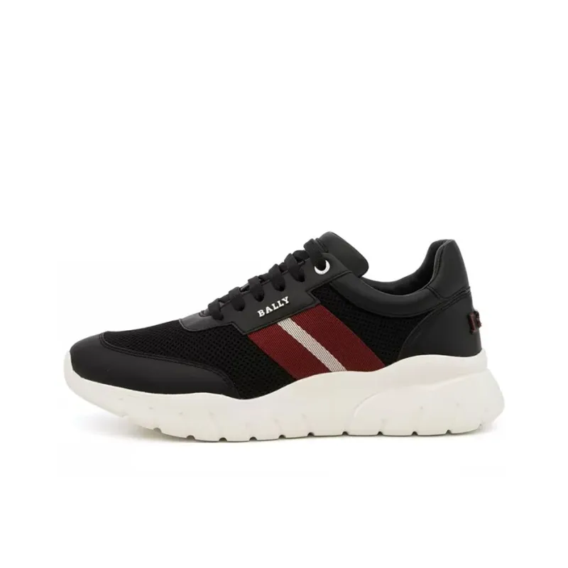 BALLY Anti-Slip Wear-Resistant Low-Top Sports Casual Shoes Black Red-0