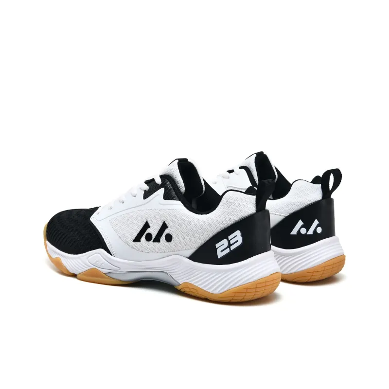 LEFUS Low Top Badminton Shoes Unisex White Black-2
