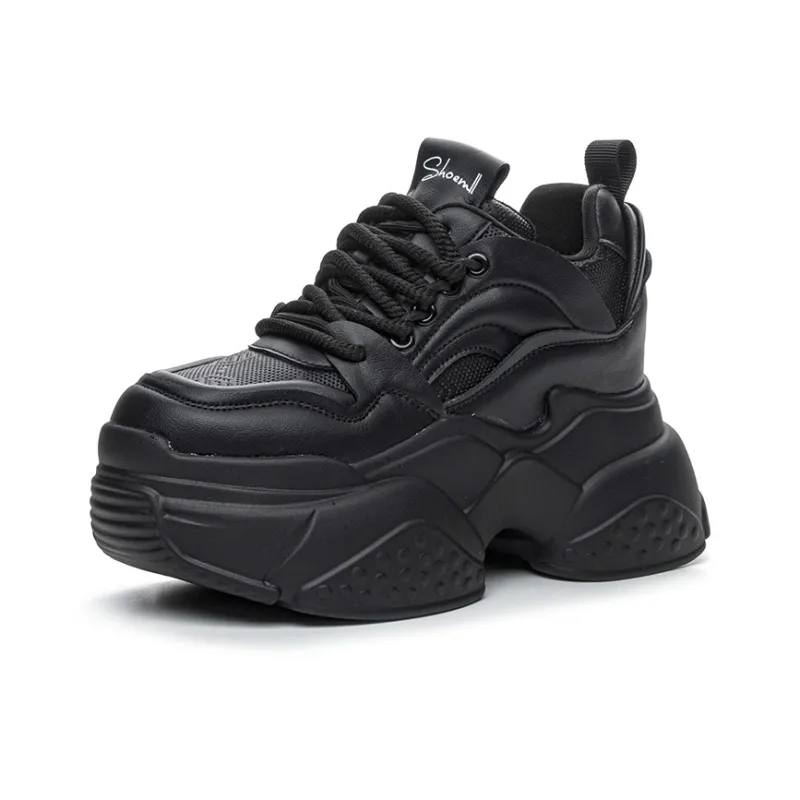 Shangjinni Lightweight Height Increasing Mid-Top Chunky Sneakers Women's-0