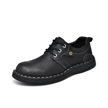 Laoks Men's Casual Shoes Men Low Top Light Brown/Dark Brown/Black