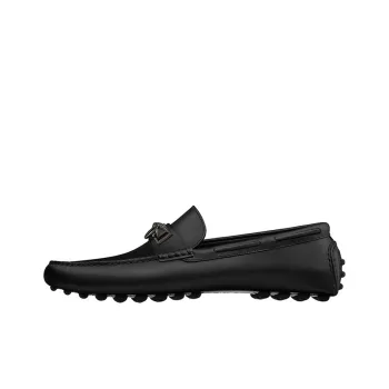 HERMES Gommino Loafers Women's Black