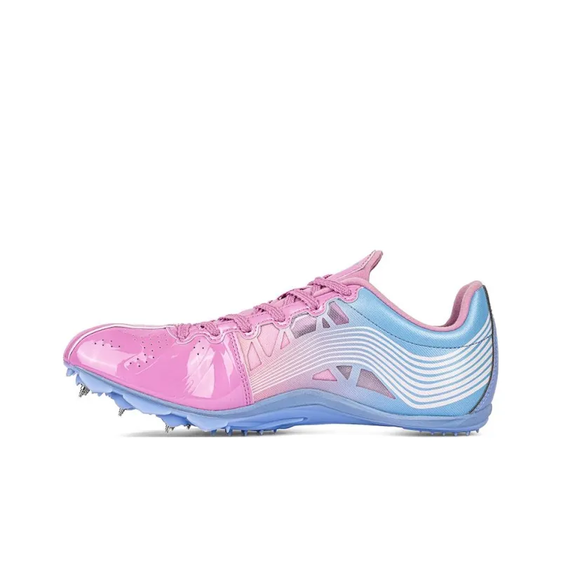LiNing Cushioned Slip Resistant Abrasion Resistant Low Top Training Running Shoes Unisex Blue Pink-0