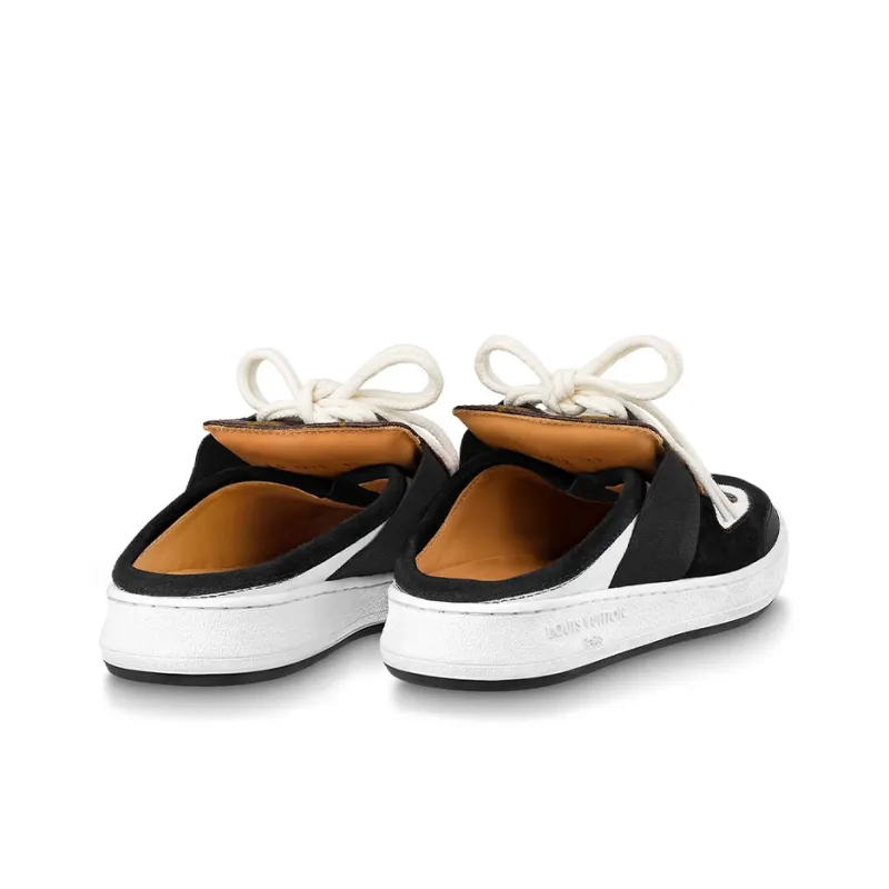 LOUIS VUITTON Lous Abrasion Resistant Closed Toe Slippers Women's White Black Brown-4