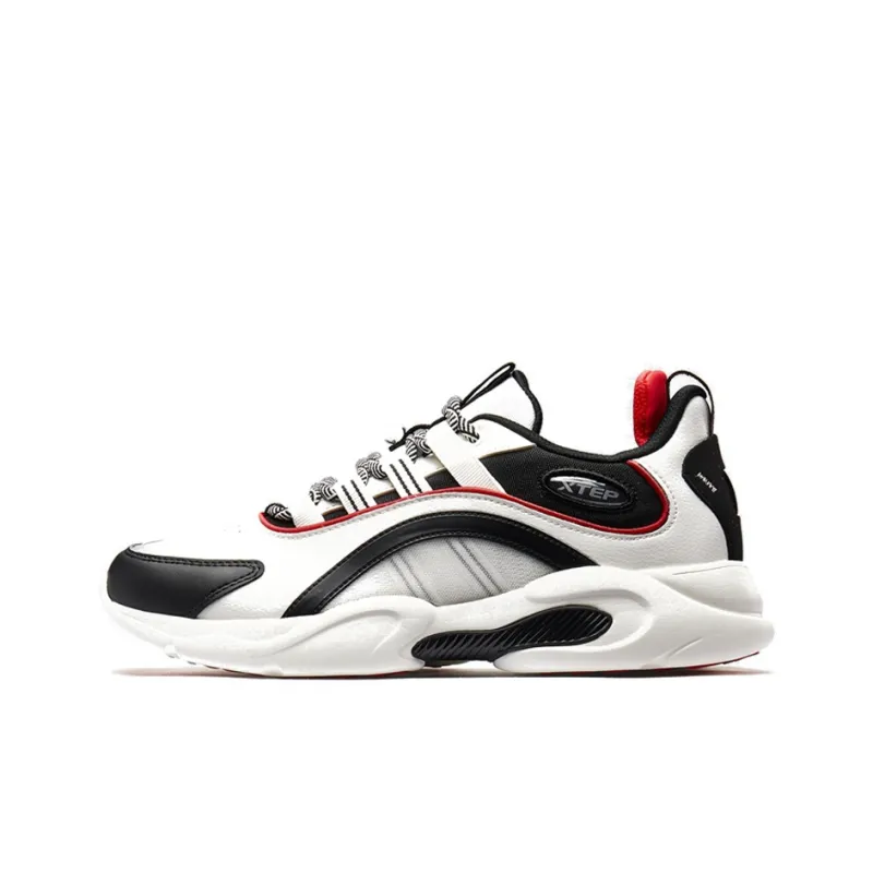 XTEP Cushioning, Wear Resistant Low Top Sports Casual Shoes Men's White Black Multicolor-0