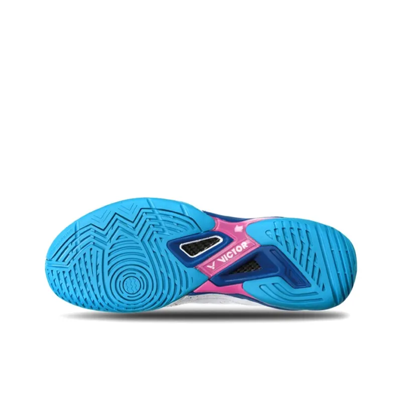 VICTOR Low Top Badminton Shoes Unisex White Blue-3