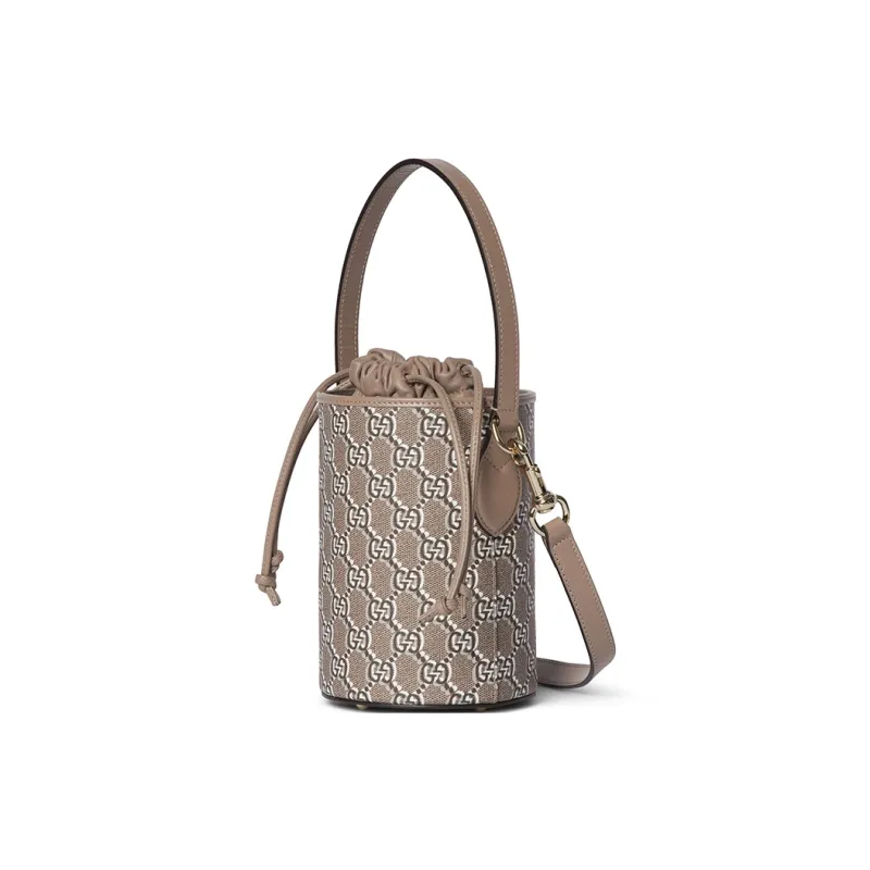 GUCCI Canvas With Leather Binding Bucket Bags Shoulder Bag Crossbody Bag Handbag Extra Mini Women's Taupe-1