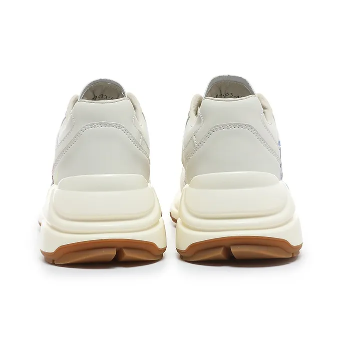 CEDAR HAN Cushioning And Abrasion Resistant Coverage Low Top Chunky Sneakers Unisex Ecru-2