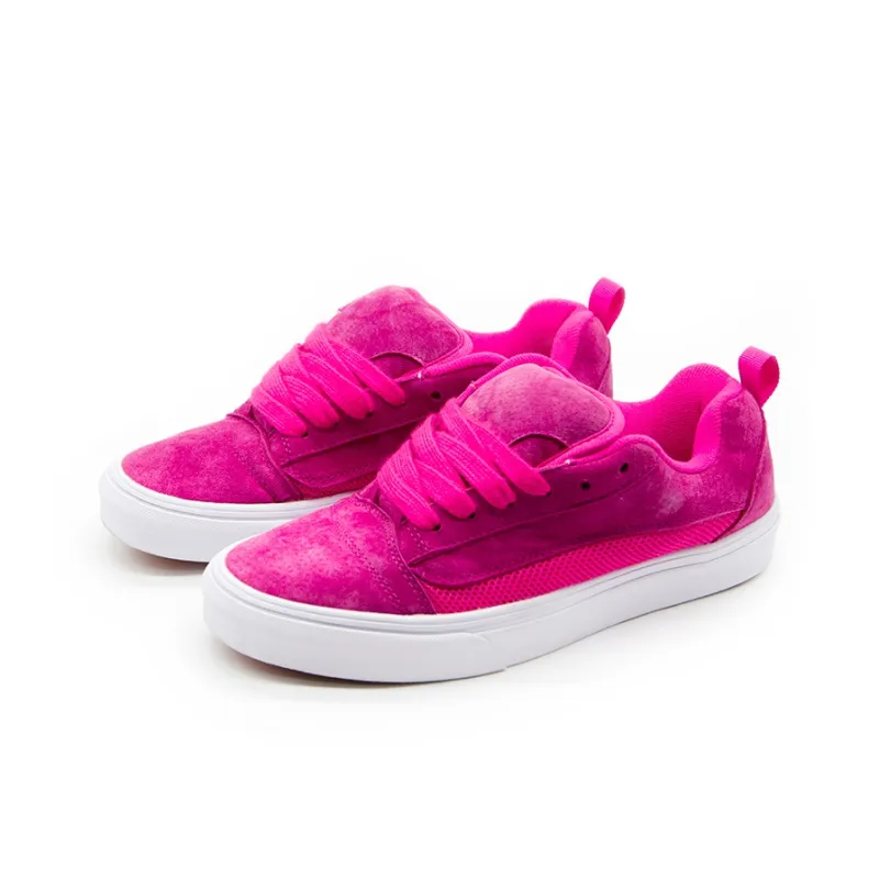 YIBONI Slip Resistant Coverage Low Top Skateboard Shoes Unisex Rose Red-1