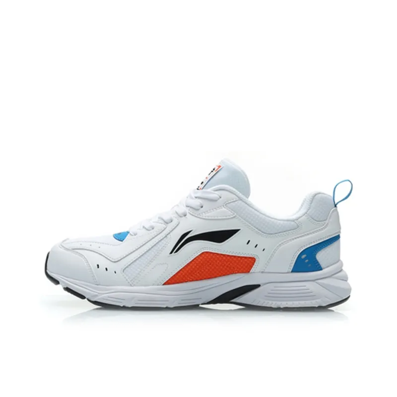 LiNing Anti Slip Wear Resistant Low Top Running Shoes Men's Standard White-0