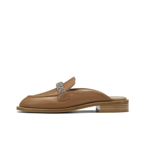 Stuart Weitzman/SW Wrap-toe Slippers Women's Brown