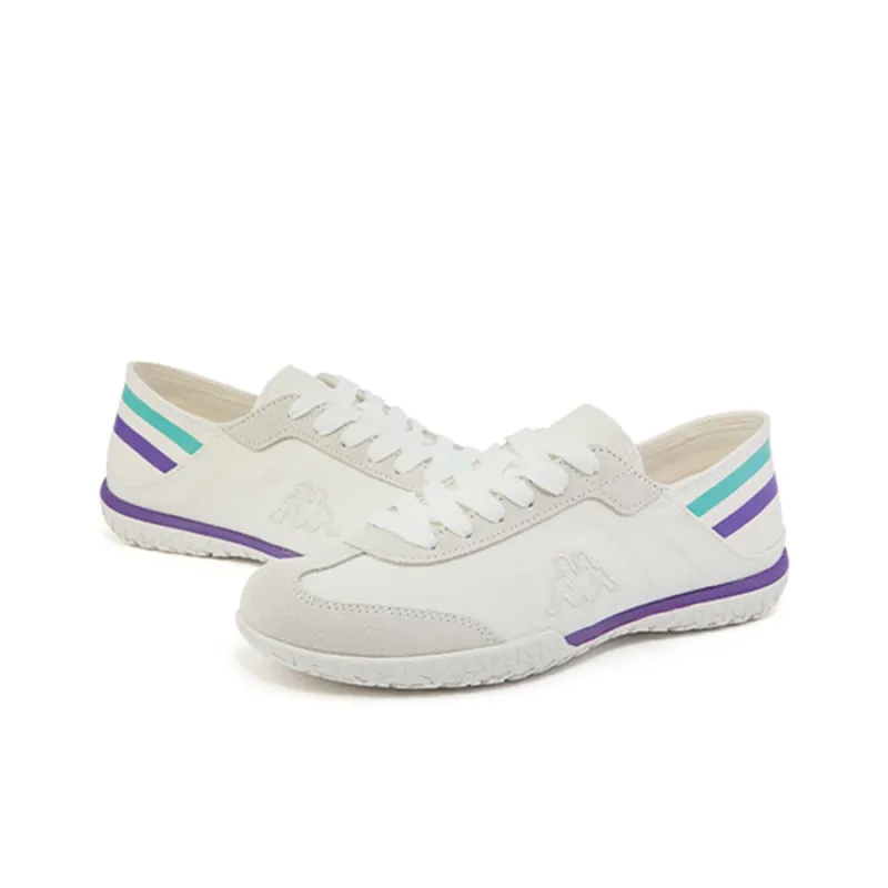 Kappa Shock Absorbers With Slip Resistant And Abrasion Resistant Properties Low Top Casual Shoes Unisex White Purple-2