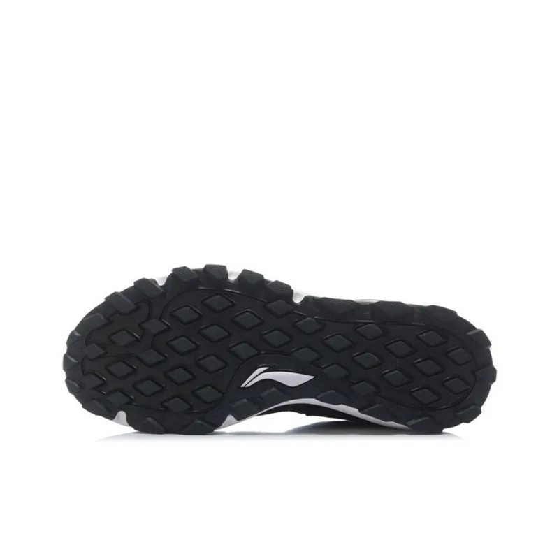 LiNing Cushioning Anti-Slip And Wear-Resistant Reflective Low-Top Running Shoes Men's Black White-4