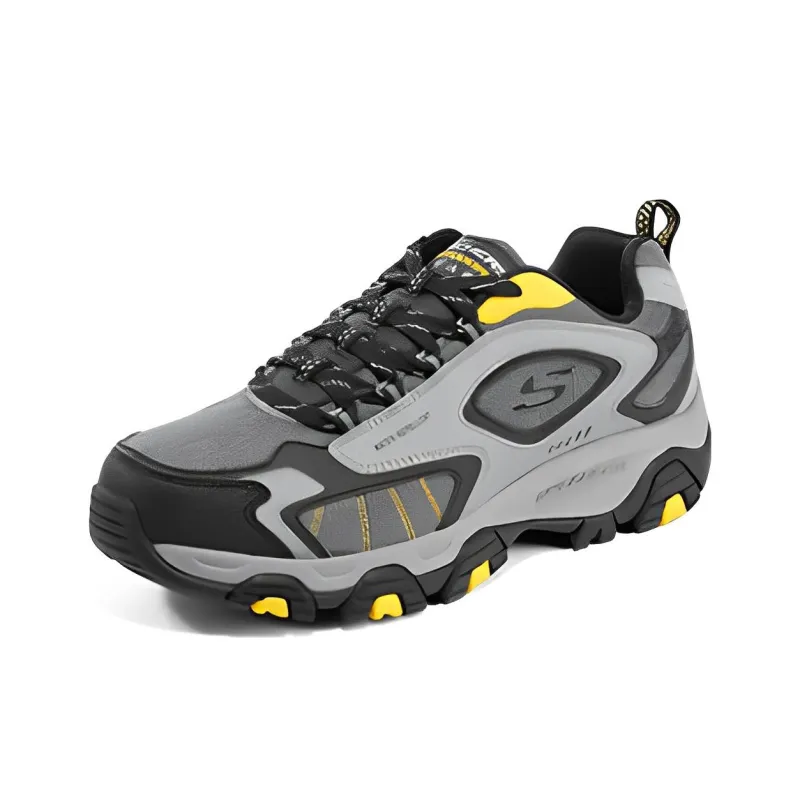 Skechers Outdoor Cushioned Slip Resistant Low Top Casual Shoes Men's Charcoal Gray-2