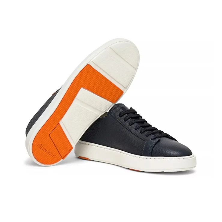 Santoni Round Toe Lace Up Sneakers-4