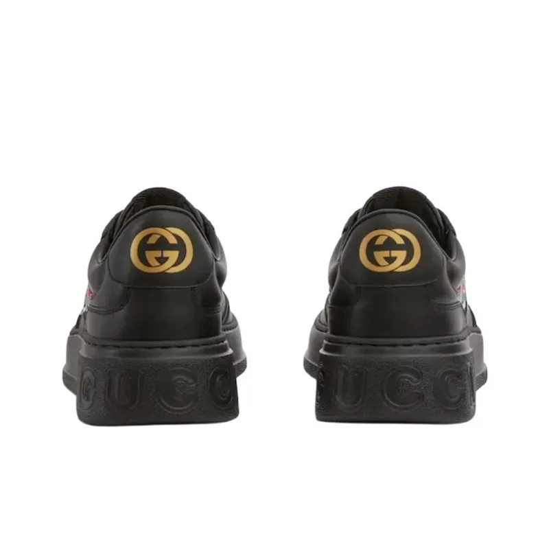 GUCCI Low Top Skateboard Shoes Men's Black-3