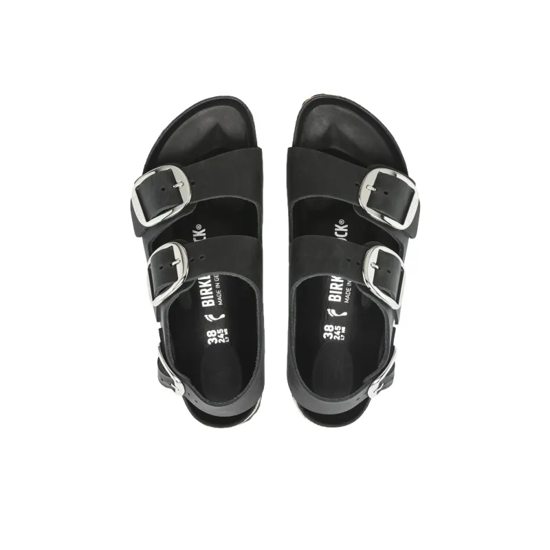 Birkenstock Milano Big Buckle Stylish Sandals Women's Black-3