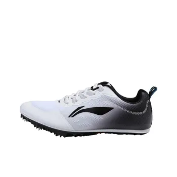 LiNing Slip Resistant Low Top Professional Stiletto Shoes Running Shoes Unisex White Black