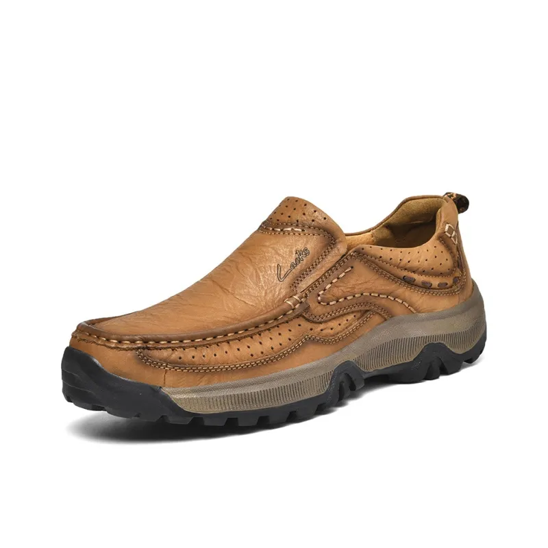 Laoks Men's Casual Shoes Men Low Top Dark Brown/Light Brown-0