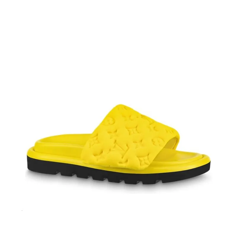 LOUIS VUITTON Slip Resistant Slide Slippers Women's Yellow-1