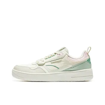 Erke Imprint Anti Slip Wear Resistant Low Top Skateboard Shoes Women's White Green
