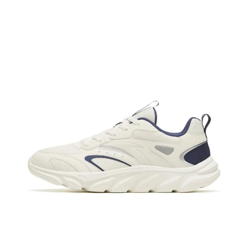 Anta Shock Absorbers Slip Resistant Breathable Low Top Running Shoes Men's White Blue-0